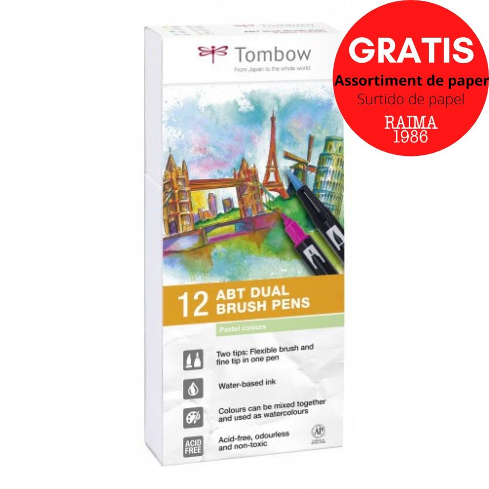 ESTOIG DUAL BRUSH-PEN PASTEL 12 U