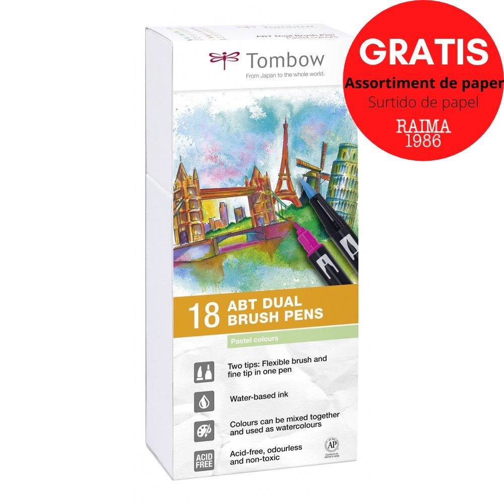 ESTOIG DUAL BRUSH-PEN PASTEL 18 U