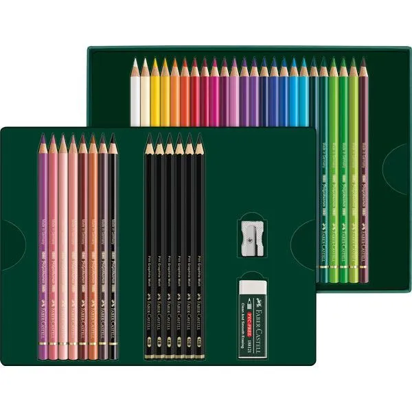 Set Faber Castell 32 Polychromos i 6 Pitt Graphite Matt
