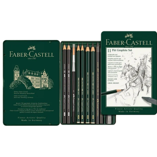 Estoig Faber Castell 11 peces Pitt Grafito