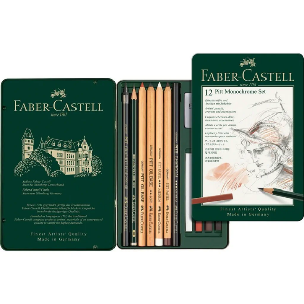 Estoig Faber Castell 12 peces Pitt Monochrome