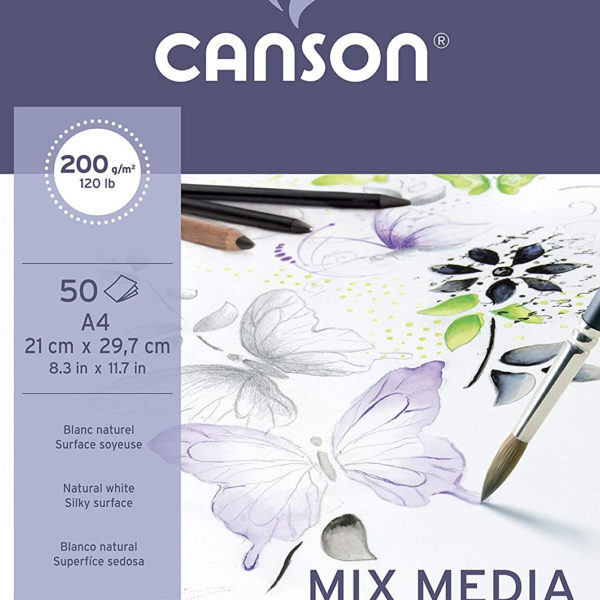 BLOQUE DE DIBUJO CANSON MIX MEDIA IMAGINE A4 200gr