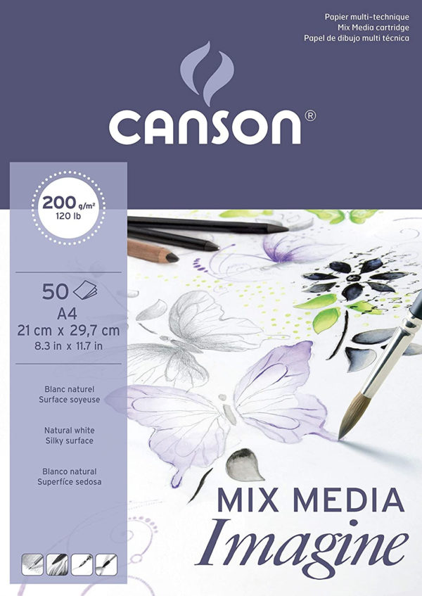 BLOC DE DIBUIX CANSON MIX MEDIA IMAGINE A4 200GR