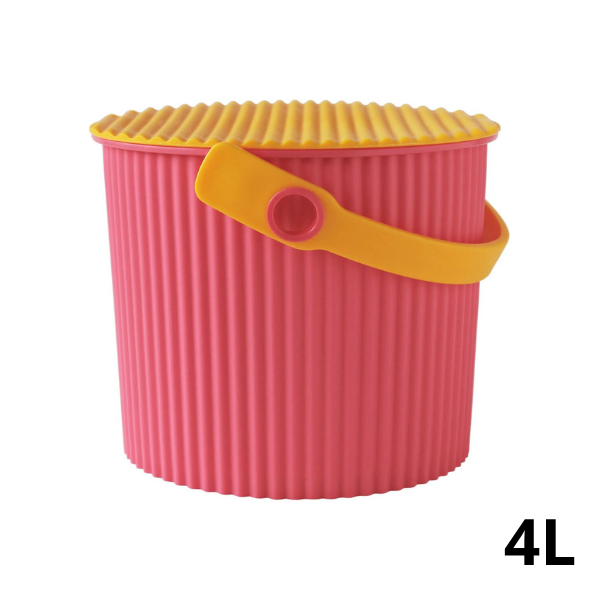 Cubell rodó amb nansa rosa i tapa taronja 4L