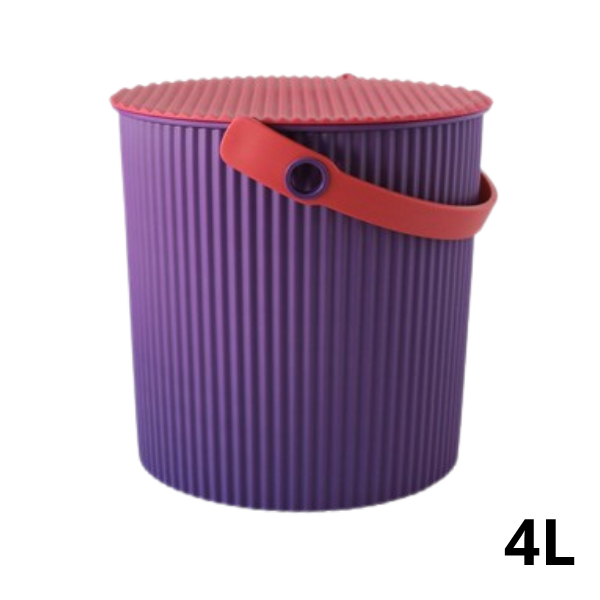 Cubell rodó amb nansa, lila i tapa rosa 4L